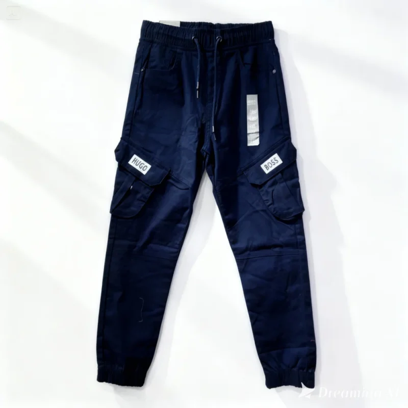 PANTALON ENFANT pantalon cargo enfant - BOS001-NAVY HUGO BOSS
