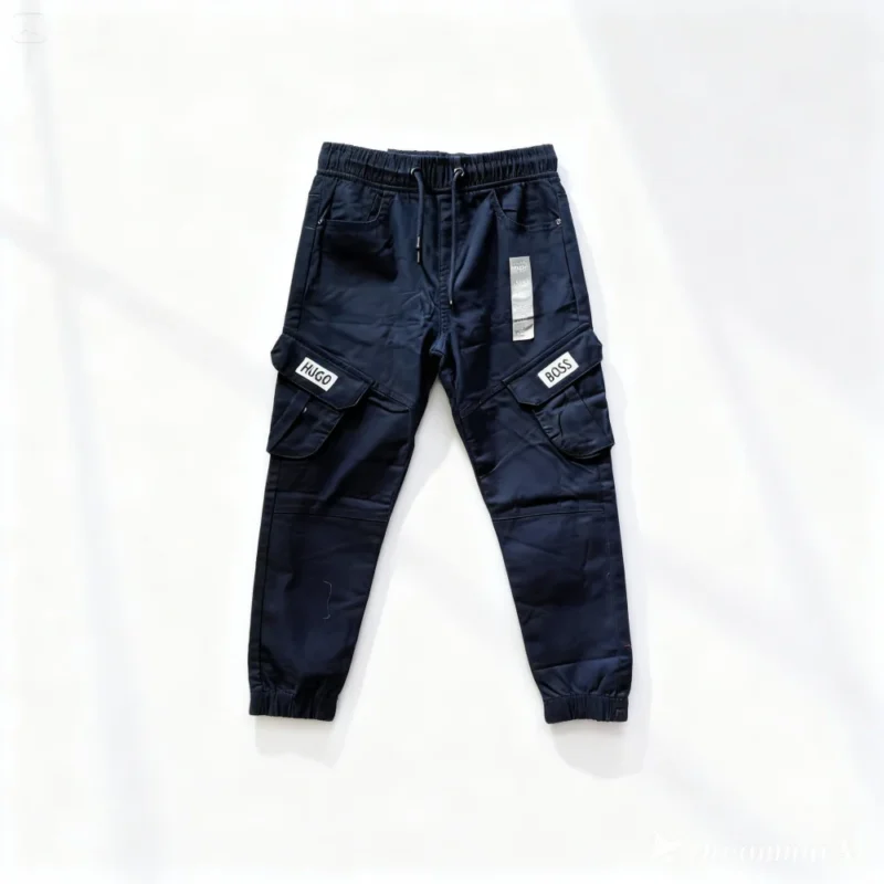 PANTALON ENFANT pantalon cargo enfant - BOS001-NAVY HUGO BOSS