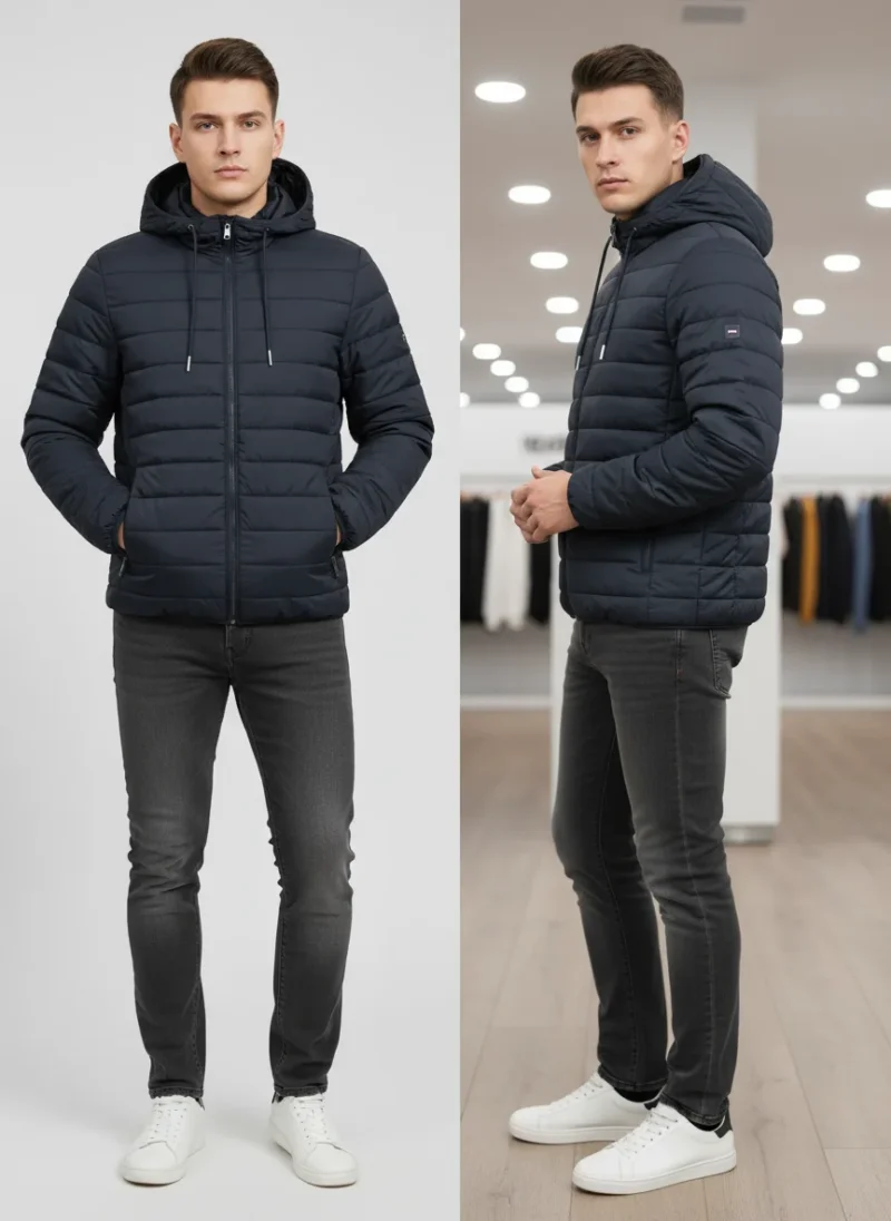 VESTE HOMME h ble doudoune ml b - H22PAMDL0010BLF EDENPARK