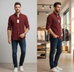 CHEMISE HOMME h bla chemise r velo - H23CHECL0067MAM8 EDENPARK