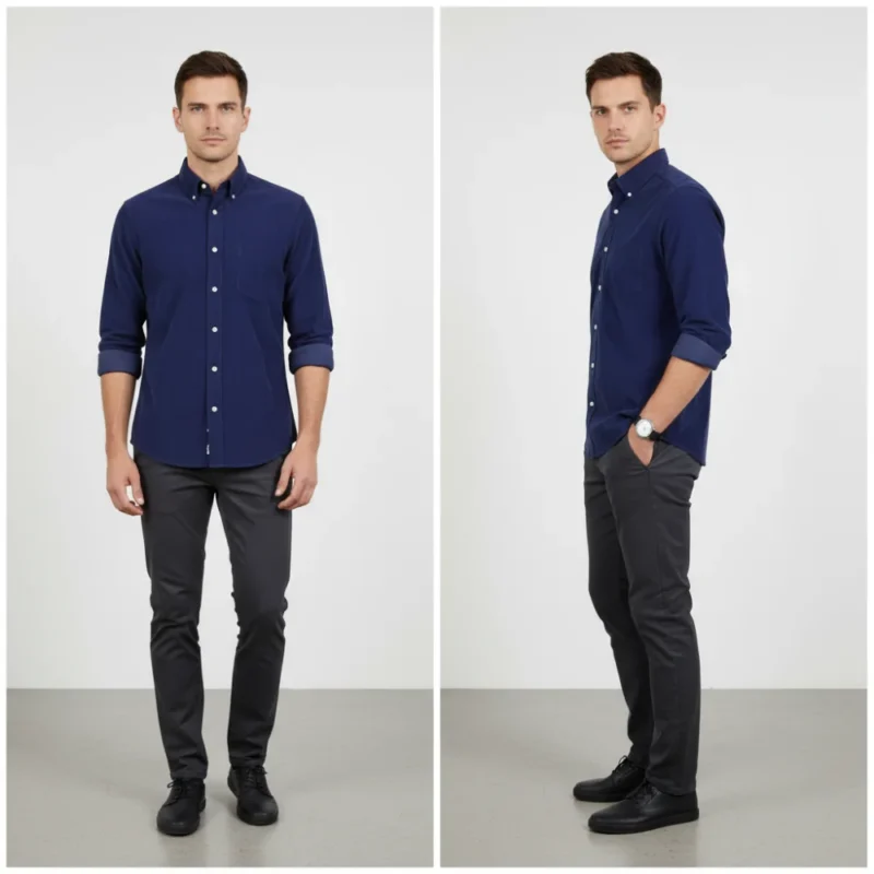 CHEMISE HOMME h bla chemise r velo - H23CHECL0067ROF EDENPARK