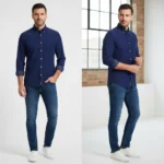 CHEMISE HOMME h bla chemise r velo - H23CHECL0067ROF EDENPARK