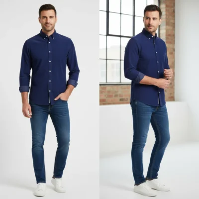 CHEMISE HOMME h bla chemise r velo - H23CHECL0067ROF EDENPARK