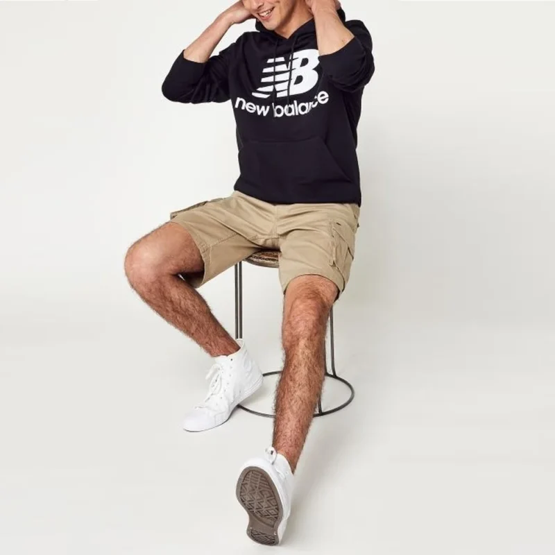 SWEAT HOMME nb essentials stacked logo hoodie - MT03558-BK NEWBALANCE